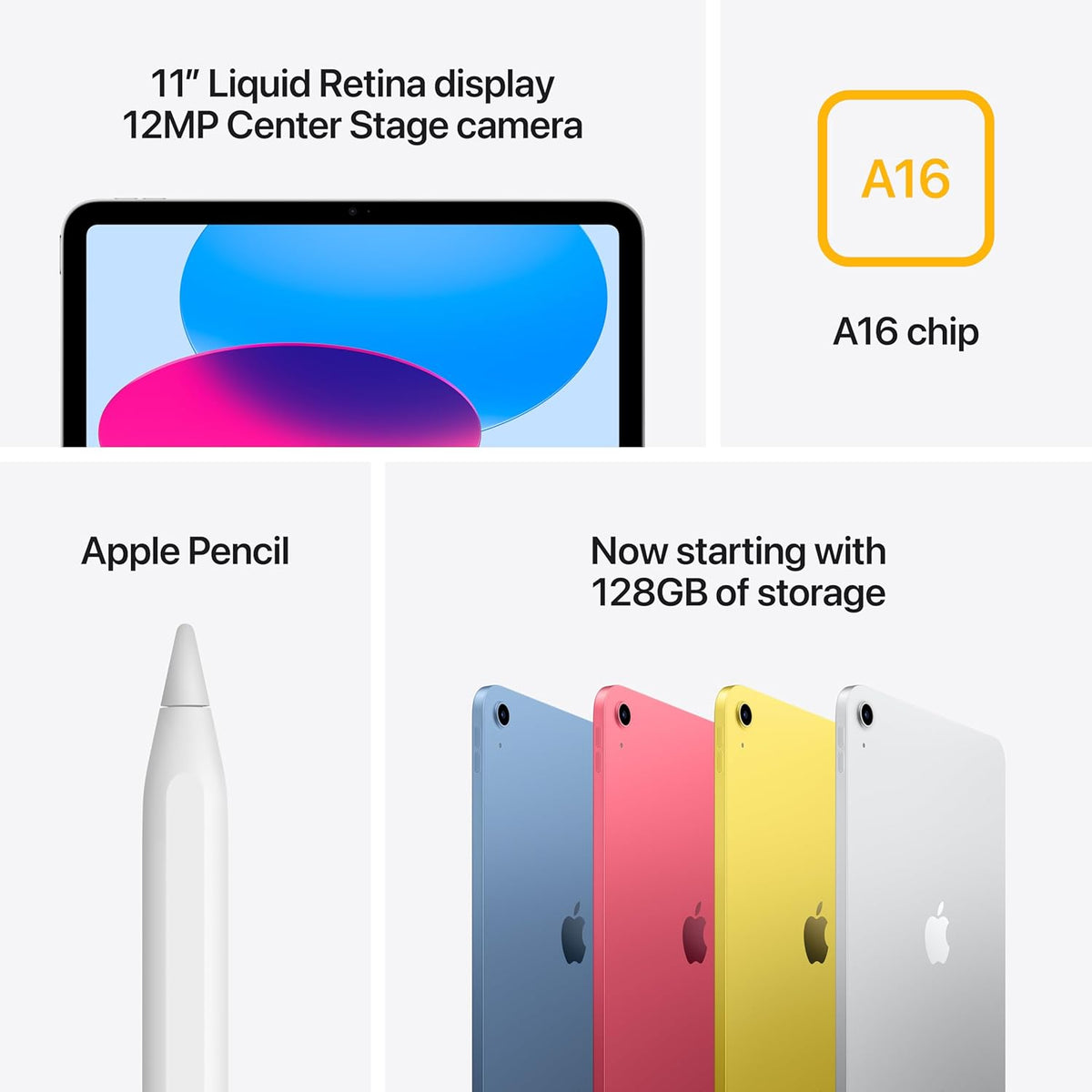 Apple iPad 11-inch (A16, 2025) – 128GB Wi-Fi, Liquid Retina Display, Silver